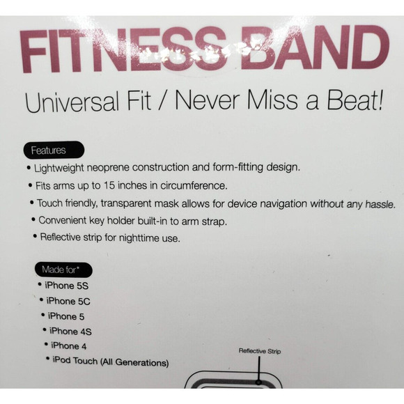 Fitness Band Universal Fit Made For 5S 5C 5 4S 4 iPod Touch Pink - Picture 3 of 4